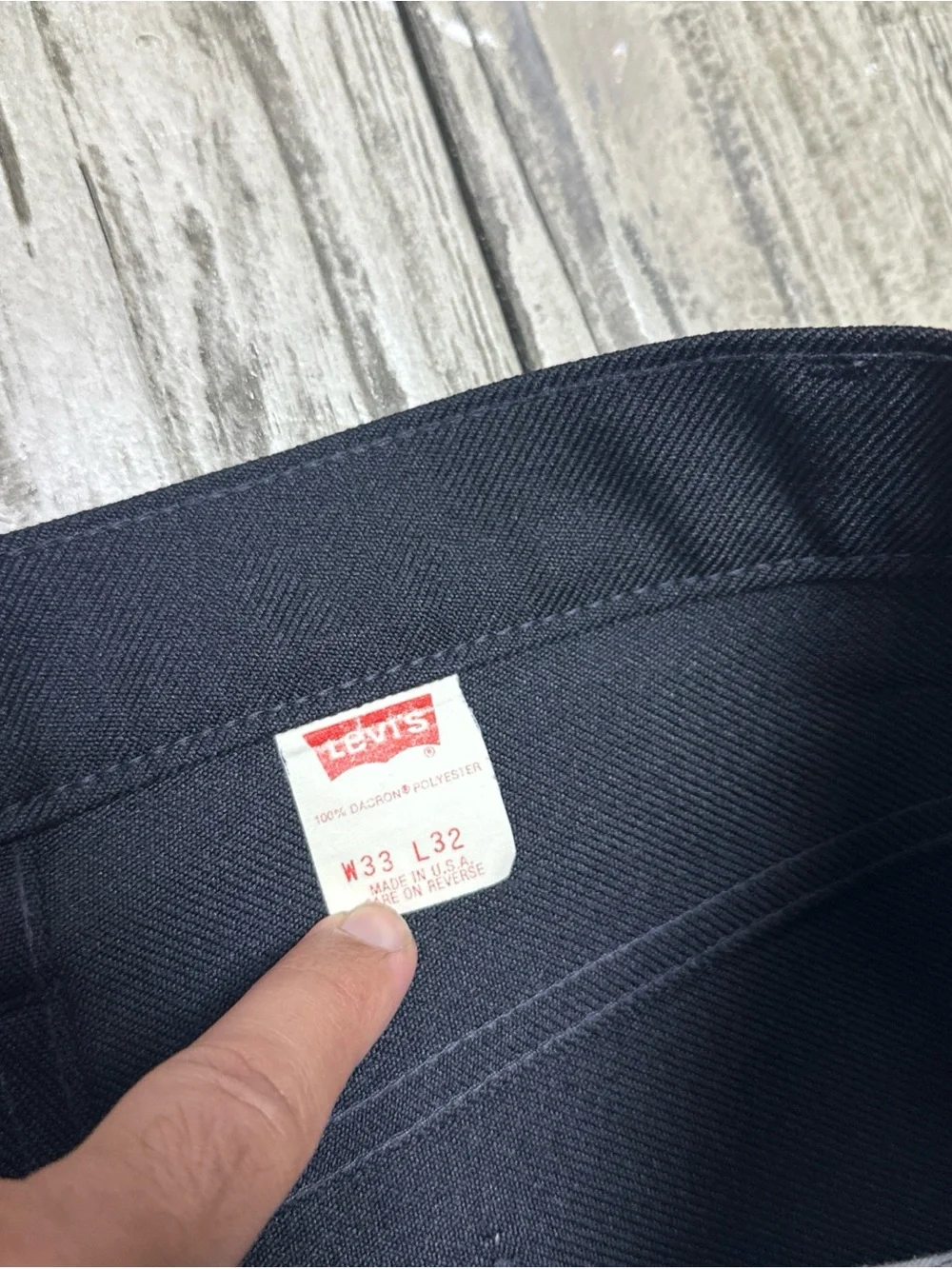Vintage 90s Levis 517 Pants Mens 33x32 Dacron Polyester Slacks Black Preppy USA